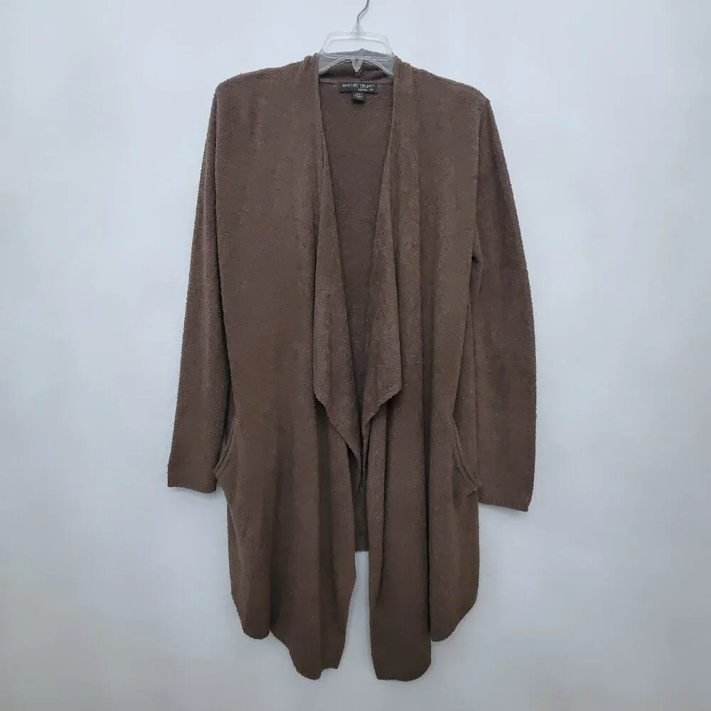Barefoot Dreams Cozy Chic Calypso Women's Cardigan Sweater Mocha Brown S/M